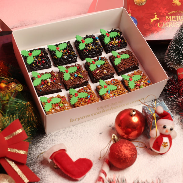 Christmas Mini Brownies Hamper (Box of 12)